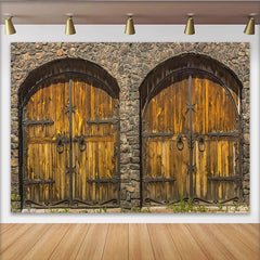 Lofaris Rustikaler Holztür Steinwand Hintergrund für Fotoshootings, alte Holztüren Kulisse für professionelle Fotostudios
