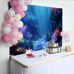 Lofaris Bunter Unterwasser Fotohintergrund mit Korallenriff und Fischen, ideale Kulisse für professionelle Studioaufnahmen