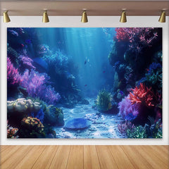 Lofaris Bunter Unterwasser Fotohintergrund mit Korallenriff und Fischen, ideale Kulisse für professionelle Studioaufnahmen