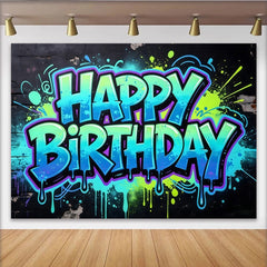 Lofaris Urbaner Graffiti Happy Birthday Hintergrund für coole Partys, farbenfrohe Kulisse für unvergessliche Fotoshootings und Feiern
