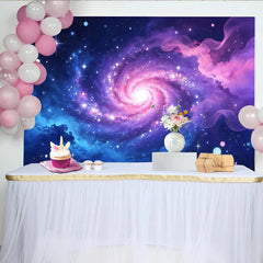 Lofaris Leuchtender Galaxie-Fotohintergrund in Blau Lila Pink mit Sternen, abstrakte Weltraum-Kulisse für Fotoshootings