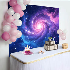 Lofaris Leuchtender Galaxie-Fotohintergrund in Blau Lila Pink mit Sternen, abstrakte Weltraum-Kulisse für Fotoshootings