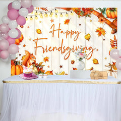 Lofaris Herbstlicher Erntedankfesthintergrund mit Kürbissen und Lichterkette, perfekte Kulisse für gemütliche Familienfotos und Dekoration