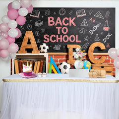 Lofaris Schwarzer Schulanfangshintergrund mit Kreidezeichnungen und ABC-Buchstaben, Lern-Kulisse für Fotoshooting und Klassenzimmer Dekoration