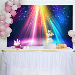 Lofaris Lebendiger funkelnder Regenbogen Lichteffekt Hintergrund für Bühne, dynamische farbenfrohe Fotowand für Event und Feier