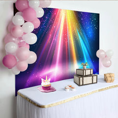 Lofaris Lebendiger funkelnder Regenbogen Lichteffekt Hintergrund für Bühne, dynamische farbenfrohe Fotowand für Event und Feier