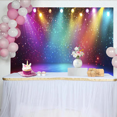 Lofaris Bunter Glitzer-Fotohintergrund mit funkelnden Lichtern, festliche Kulisse für Partys und Fotoshootings