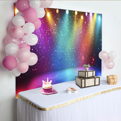 Lofaris Bunter Glitzer-Fotohintergrund mit funkelnden Lichtern, festliche Kulisse für Partys und Fotoshootings