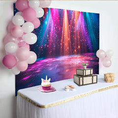 Lofaris Dynamischer Bühnenlicht Glitzer Hintergrund mit bunten Scheinwerfern, leuchtende Kulisse für Disco Partys und Fotostudios