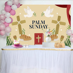 Lofaris Palmsonntag Feier Fotohintergrund Taube Kreuz Brot Religiöse Party Deko