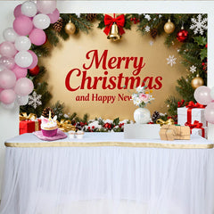 Lofaris Frohe Weihnachten Neujahr Fotohintergrund Festliches Gold Girlande Deko