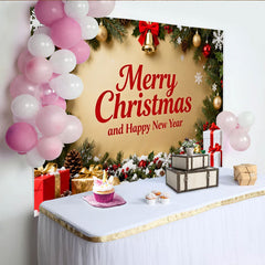 Lofaris Frohe Weihnachten Neujahr Fotohintergrund Festliches Gold Girlande Deko