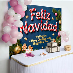 Lofaris Feliz Navidad Zuckerstange Buchstaben Fotohintergrund Lebkuchenmann Deko