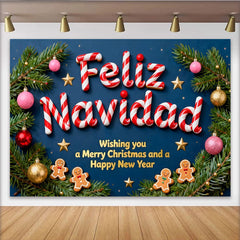 Lofaris Feliz Navidad Zuckerstange Buchstaben Fotohintergrund Lebkuchenmann Deko