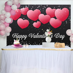 Lofaris Schwarz Rosa Herzen Happy Valentinstag Fotohintergrund Romantische Deko