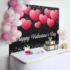 Lofaris Schwarz Rosa Herzen Happy Valentinstag Fotohintergrund Romantische Deko