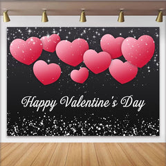 Lofaris Schwarz Rosa Herzen Happy Valentinstag Fotohintergrund Romantische Deko