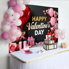 Lofaris Valentinstag Rot Rosa Herzen Rosen Geschenke Fotohintergrund Party Deko