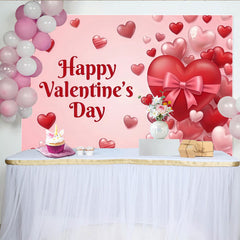 Lofaris Happy Valentinstag Fotohintergrund Rot Rosa Herzen Schleife Romantische Liebe Deko