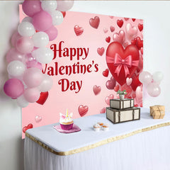 Lofaris Happy Valentinstag Fotohintergrund Rot Rosa Herzen Schleife Romantische Liebe Deko