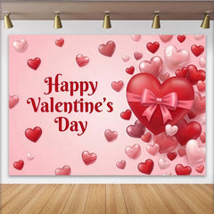 Lofaris Happy Valentinstag Fotohintergrund Rot Rosa Herzen Schleife Romantische Liebe Deko