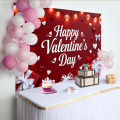Lofaris Valentinstag Rot Weiße Herzen Geschenkboxen Fotohintergrund Romantische Liebe Deko