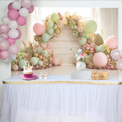Lofaris Pastellfarbener Babyparty Hintergrund mit Blumen und Luftballons, elegante Fotowand für Fotoshooting und Dekoration