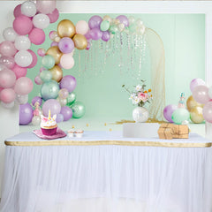 Lofaris Magischer Meerjungfrau-Geburtstagshintergrund mit Pastell-Luftballons, funkelnde Kulisse für verträumte Kinderfotoshootings