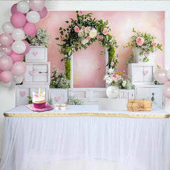 Lofaris Romantischer Blumen-Fotohintergrund mit Rosen und Holzboxen, eleganter Wandteppich für professionelles Fotostudio