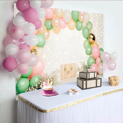 Lofaris Pastell Luftballonbogen Babyparty Hintergrund für Mädchen Jungen, zarte Blumen Fotowand für Fotoshooting und Kindergeburtstag