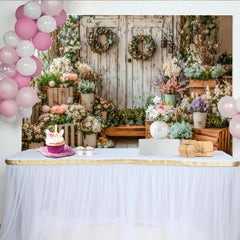 Lofaris Rustikaler Oster-Hintergrund mit Pastellblumen und Ostereiern, wunderschöne Kulisse für Frühlings-Fotoshootings und Feiern