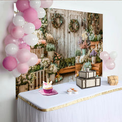 Lofaris Rustikaler Oster-Hintergrund mit Pastellblumen und Ostereiern, wunderschöne Kulisse für Frühlings-Fotoshootings und Feiern