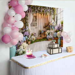 Lofaris Romantischer Landhaus Blumen Fotohintergrund mit Pastellfarben, elegante Kulisse für professionelle Porträts und Fotoshootings