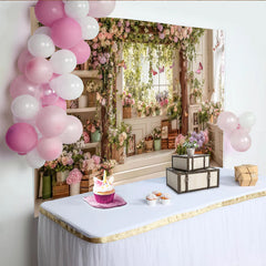 Lofaris Romantischer Frühlingsgarten-Fotohintergrund mit Blumen und Schmetterlingen, elegante Kulisse für Porträts und Fotoshootings