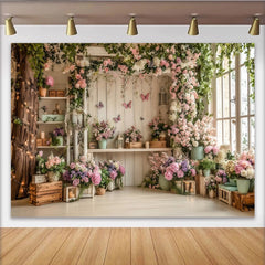 Lofaris Romantischer Frühlingsblumen Fotohintergrund mit rosa und lila Blüten, elegante Kulisse für Porträts und Frühlingsfotoshootings