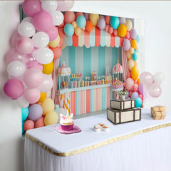 Lofaris Bunter Zuckerland Fotohintergrund mit Pastell-Luftballons, bezaubernde Kulisse für Kindergeburtstag und Fotoshooting