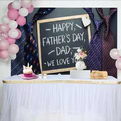 Lofaris Vatertag Kreidetafel Hintergrund für Papa mit Krawatten, liebevolle Fotowand für Familienfeier und Fotoshooting