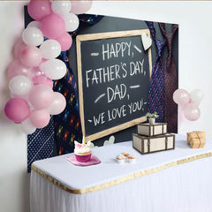 Lofaris Vatertag Kreidetafel Hintergrund für Papa mit Krawatten, liebevolle Fotowand für Familienfeier und Fotoshooting