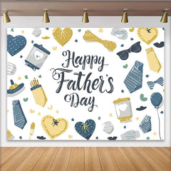 Lofaris Fröhlicher Vatertag Hintergrund mit Krawatten und Herzen, moderne Fotokulisse für Papa Feierlichkeiten und Fotoshootings