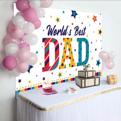 Lofaris Bunter Vatertagshintergrund für den besten Papa mit Sternen und Mustern, festliche Fotowand für Familienfeiern und Fotoshootings