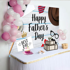 Lofaris Vatertagshintergrund mit Krawatte Hut und Kaffee für den besten Papa, elegante Kulisse für Fotoshooting und Feierlichkeiten