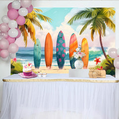 Lofaris Bunter tropischer Surfbrett Hintergrund für Sommerurlaub, perfekte Kulisse für Strandparty und Fotoshooting