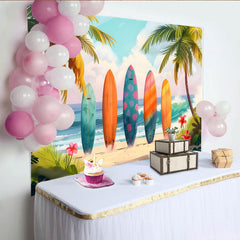 Lofaris Bunter tropischer Surfbrett Hintergrund für Sommerurlaub, perfekte Kulisse für Strandparty und Fotoshooting