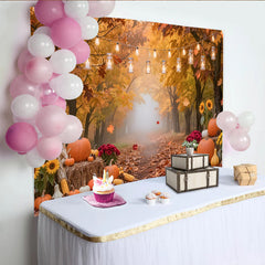 Lofaris Herbst-Fotohintergrund mit Kürbissen und Sonnenblumen, idyllische Kulisse für herbstliche Fotoshootings im Studio