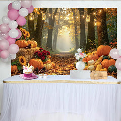 Lofaris Herbstlicher Fotohintergrund mit Kürbissen und Sonnenblumen, natürliche Kulisse für Fotoshooting und Dekoration