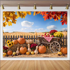 Lofaris Herbstlicher Erntedank-Fotohintergrund mit Kürbissen, malerische Kulisse für herbstliche Fotoshootings im Studio