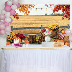 Lofaris Herbstlicher Erntedankfest-Hintergrund mit Kürbissen, rustikale Kulisse für herbstliche Dekoration im Fotostudio