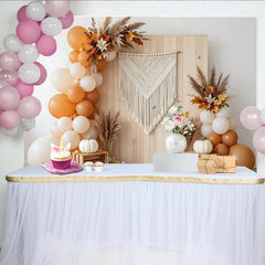 Lofaris Boho-Herbsthintergrund mit Kürbissen für Thanksgiving, elegante Fotowand für herbstliche Dekoration im Fotostudio