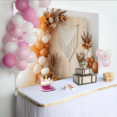 Lofaris Boho-Herbsthintergrund mit Kürbissen für Thanksgiving, elegante Fotowand für herbstliche Dekoration im Fotostudio