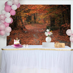 Lofaris Herbstwald Hintergrund mit leuchtenden Herbstfarben und Waldweg, malerische Kulisse für professionelle Fotoshootings